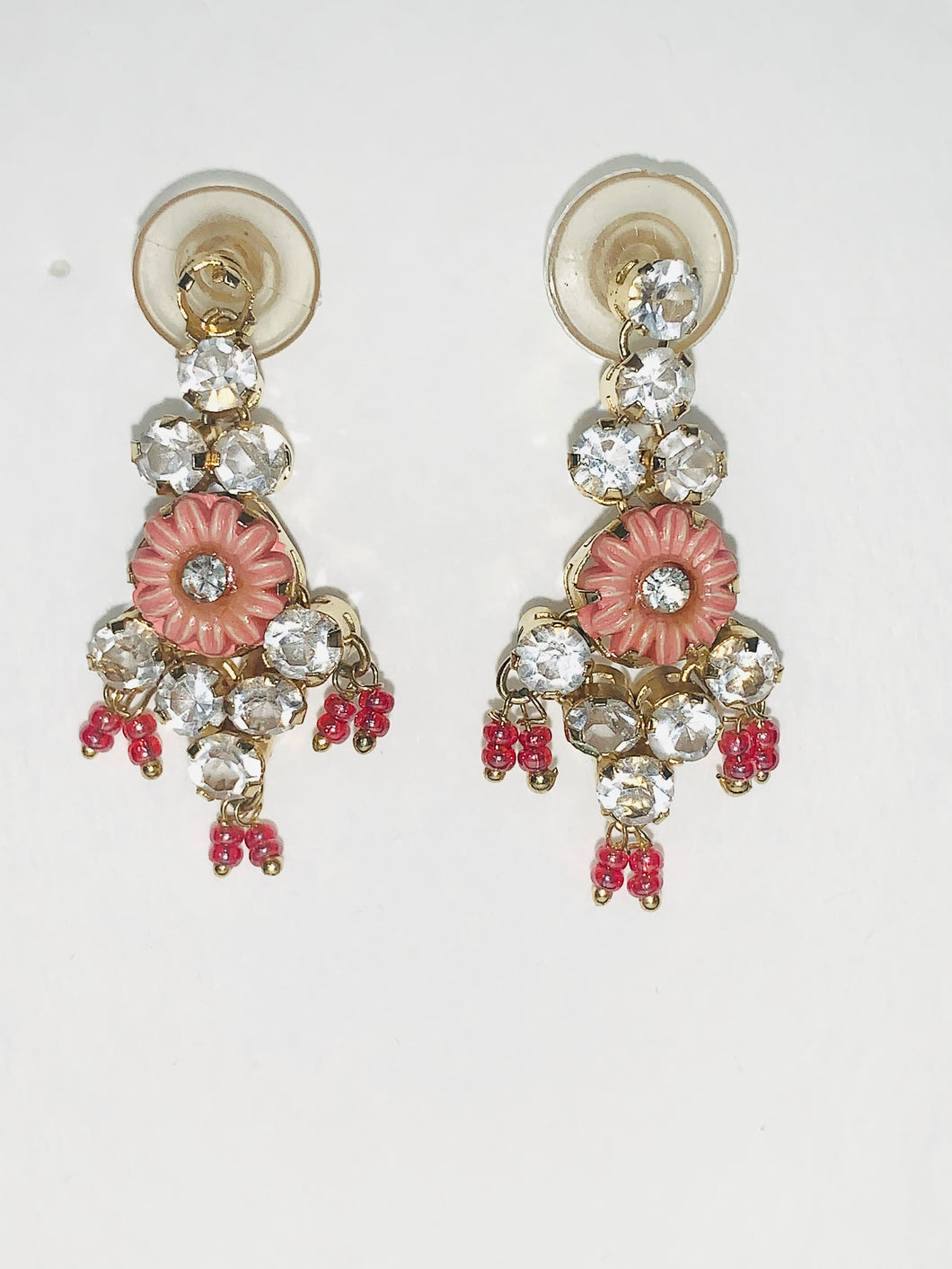 Pink Indian Earrings with Stones