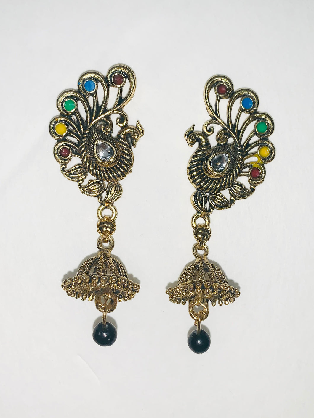 Peacock Shaped Earrings with Gold Plating