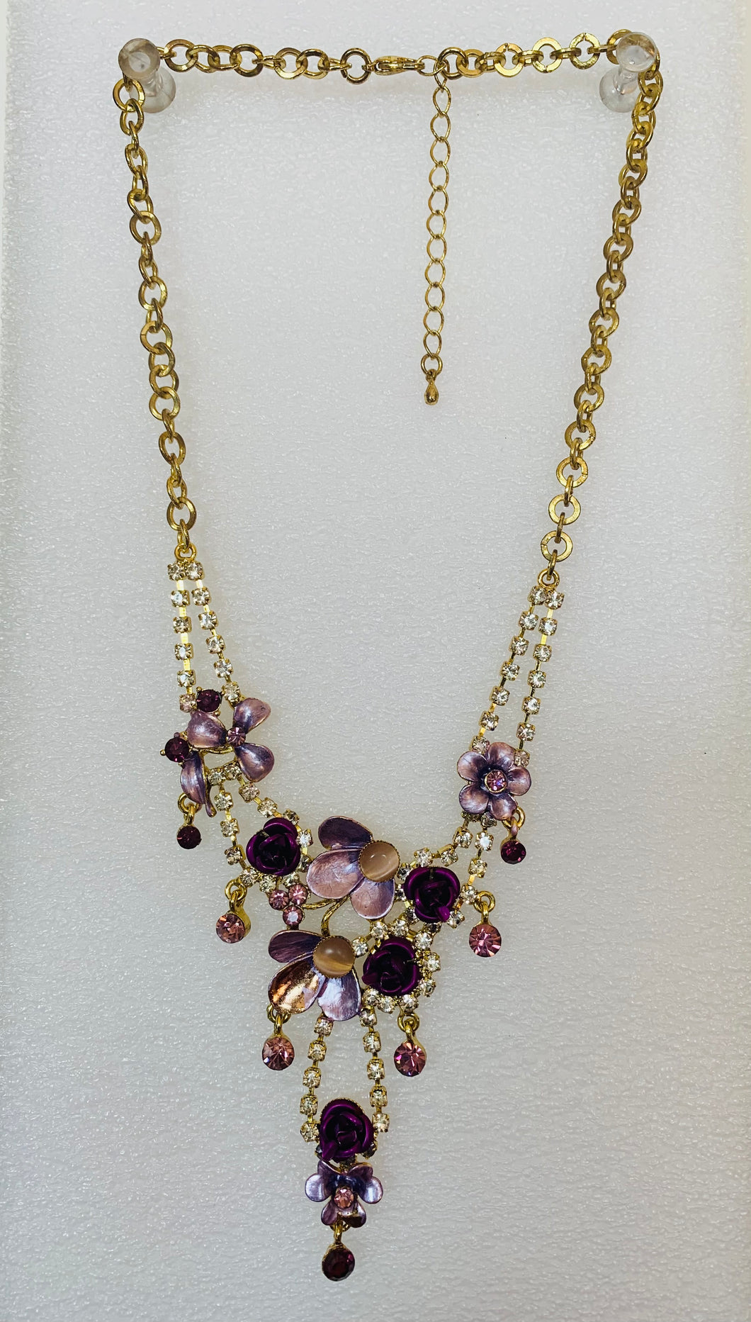 Lilac and Lavender Necklace with Heavy Pendant