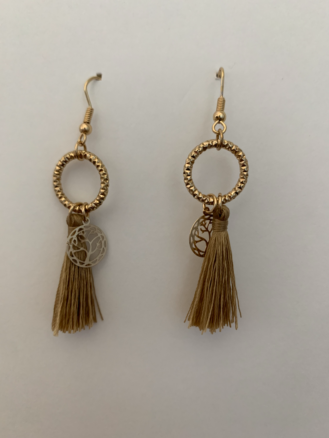 Long Gold Tassels with Extra Design Earrings