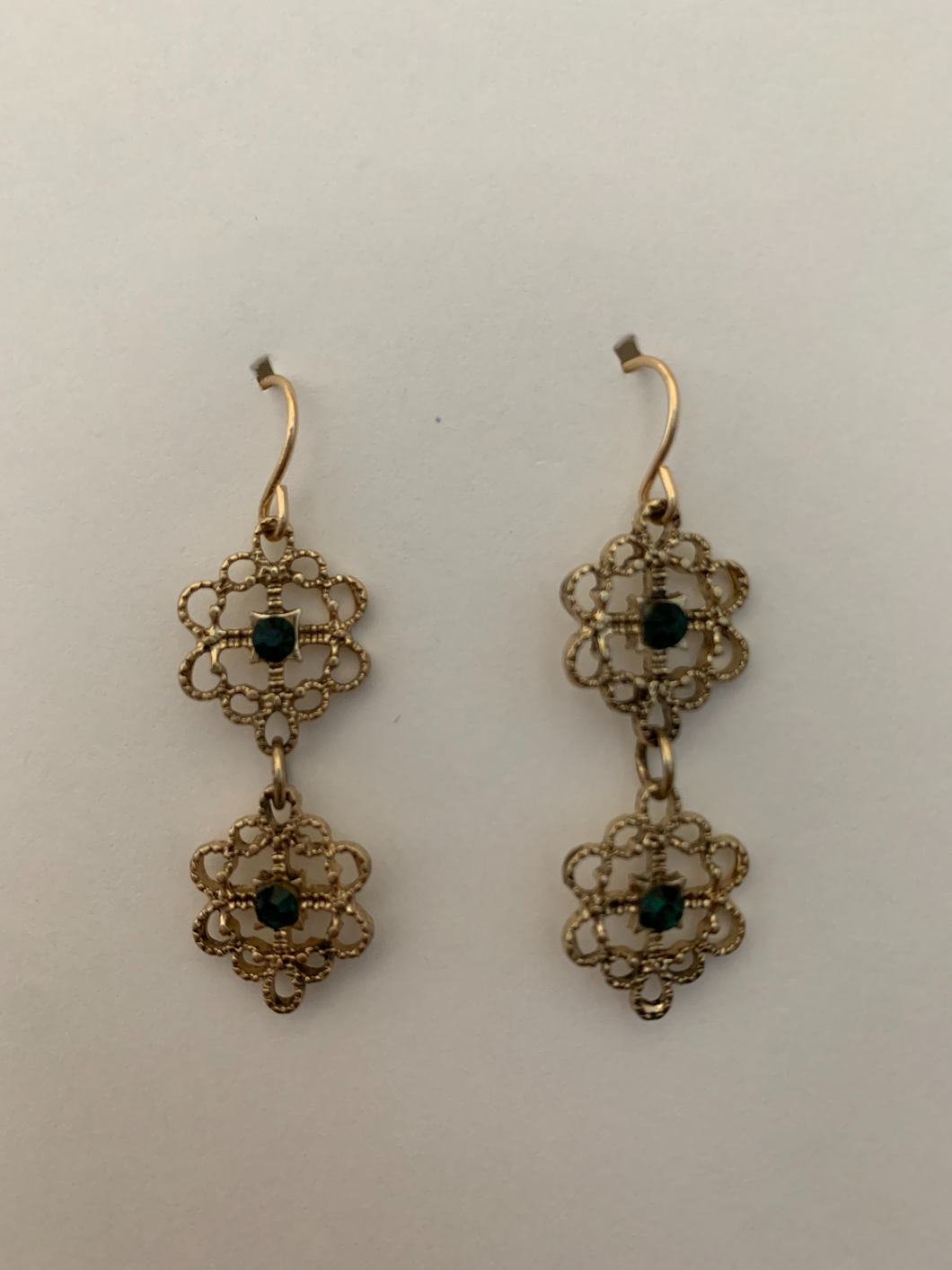 Simple Dangly Gold Flower Design Earrings